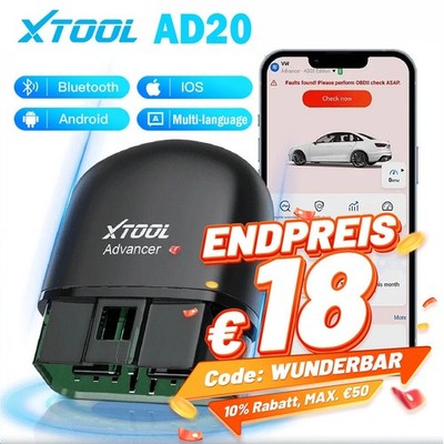 2026 XTOOL AD20 OBD2 Diagnosegerät BT Scanner Fehlercode Auslesegerät Kostenlos