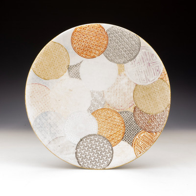 Royal Worcester Aesthetics Movement Porcelain Plate - Geometric Circle Plate