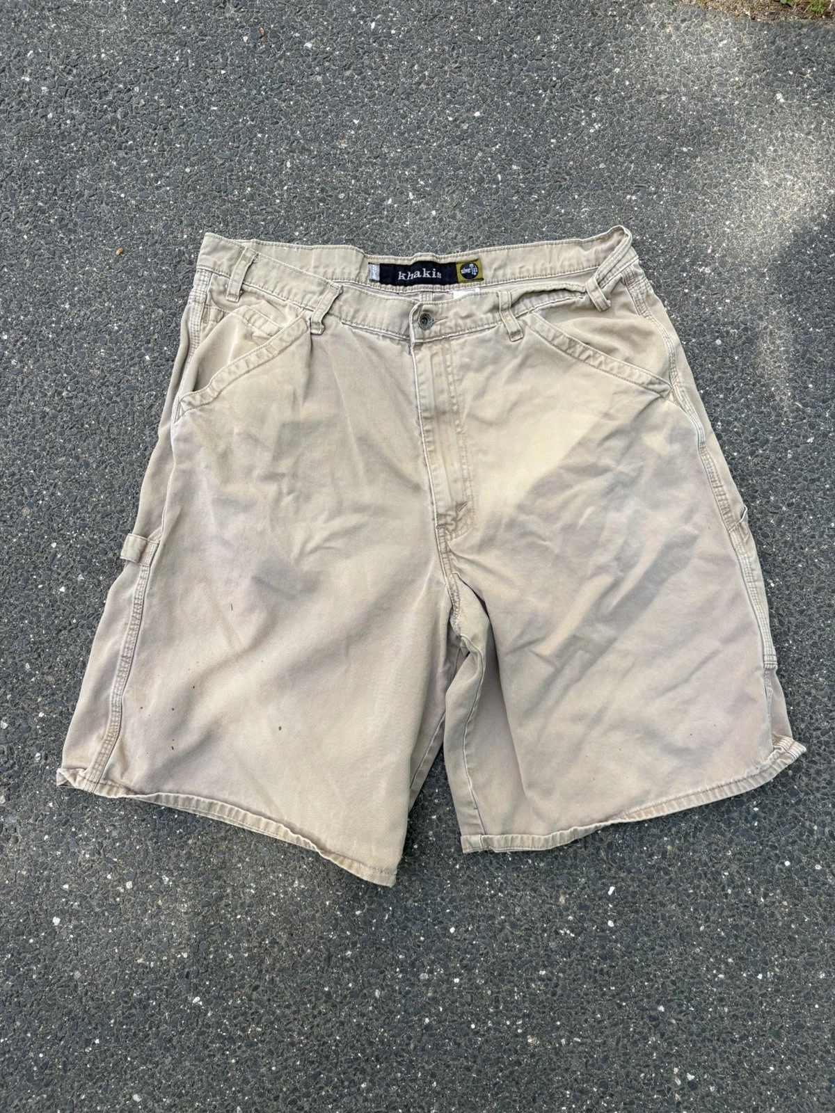 Levis SilverTab Baggy Shorts Khaki Tan Loose Fit Y2K Skate Mens size 36
