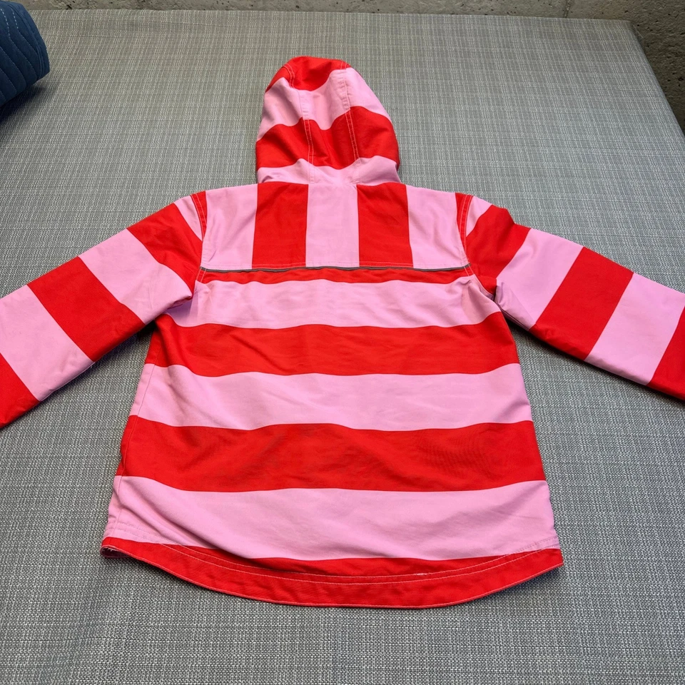 Chaqueta con Capucha Hanna Andersson Niñas Niños 140 EE. UU. 10 Rosa Rojo Rayas Cremallera Completa * Foto 4 de 4