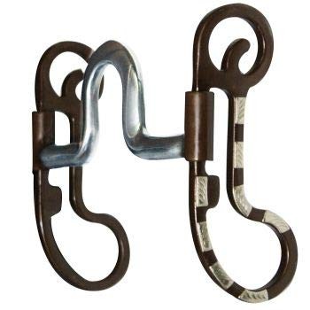 Showman Antique Brown High Port Bit w/ Engraved Silver Overlay