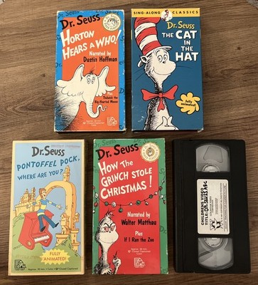 Dr Seuss VHS Tapes Lot of 5 Horton Cat Pontoffel ABCs Grinch Zoo TESTED