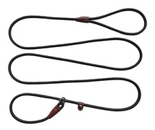 BTINESFUL 7FT Slip Lead Dog Leash Strong Nylon Rope 1/4" wide 7 FT Black Faux Le