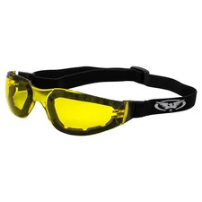 Global Vision Ideal Foam-Padded Motorcycle Safety Goggles Z87.1 w/ Yellow Lens