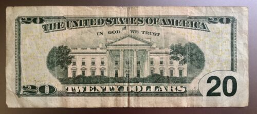 $20 Dollar Bill Star Note Series 2009: JK 00552750* - Picture 2 of 2