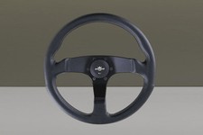 Personal Steering Wheel Fitti E3 350mm Black Leather Silver Logo 6408.35.2071