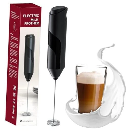 Milk Frother Wand, Handheld Milk Frother Drink Mixer, Electric Whisk Black