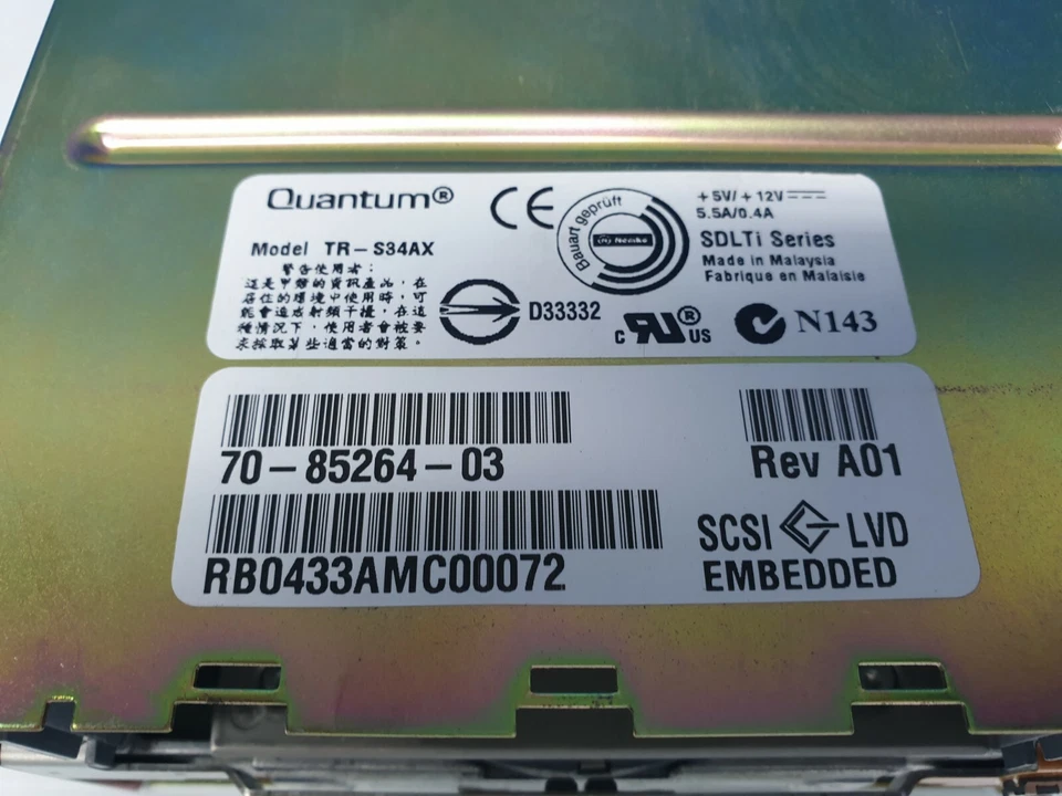 Unidad de cinta interna Quantum SDLTi Series SCSI LVD TR-S34AX Foto 3 de 4
