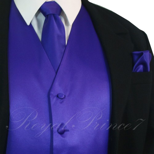Brand Q Waistcoat Dress Vest and Neck Tie Hankie Set Wedding Prom Party Formal - Picture 12 of 26