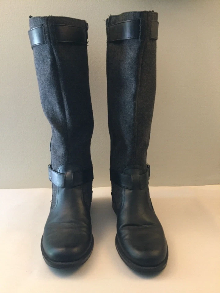 Botas Aerosoles Ride Line Gris Lana Como Tela Negro Imitación Cuero Talla 8 Foto 3 de 4