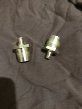 Pair M8 Battery Terminal Connectors Brass Tone Post Adapter Stud Screws Nuts