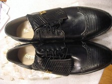 Vtg Foot-Joy Men's Black Leather/Lizard Custom-Made Golf Shoes 56036 Size 13 C