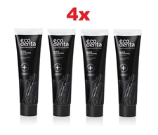 4x ECODENTA Natural Organic Black Whitening Charcoal & Teavigo Toothpaste 4x75ml