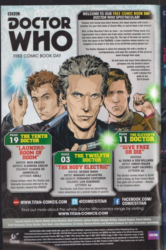 Doctor Who Free Comic Book Day 2015 June Three Doctors Three Stories - Picture 2 of 3