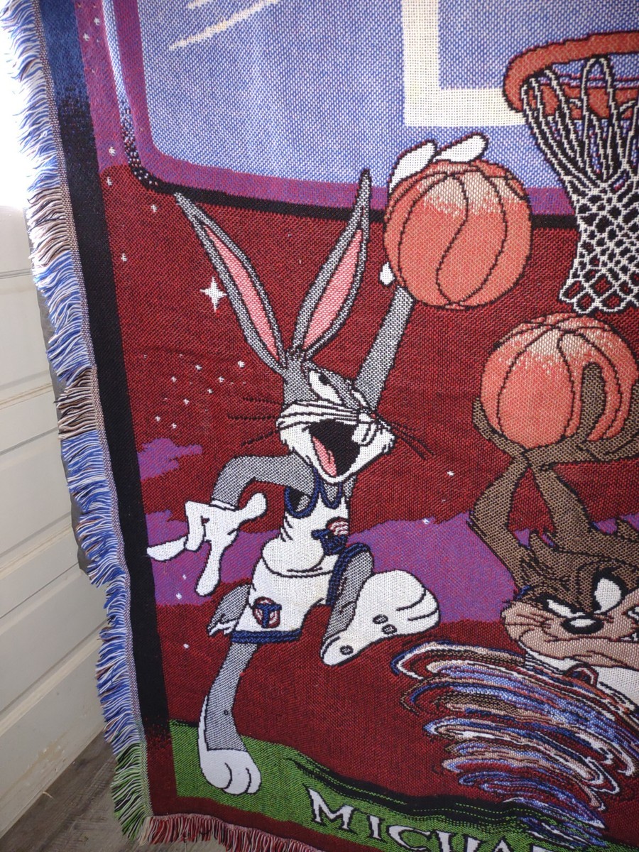 【VINTAGE】ラグ マット SPACE JAM ルーニーテューンズ MJ Vintage 1996 Original Space Jam Blanket Throw Michael Jordan