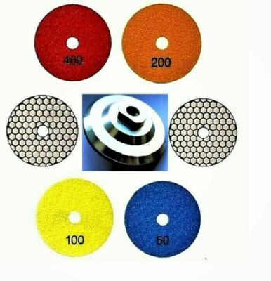 Diamant Polierscheiben Ø100mm Polierpads Trocken  Glas Granit, Marmor, Keramik
