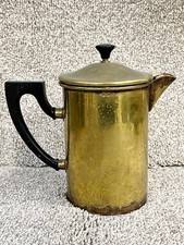 VINTAGE METAL COFFEE POT PERCULATOR BAKELITE HANDLE MELLOR BRANDED