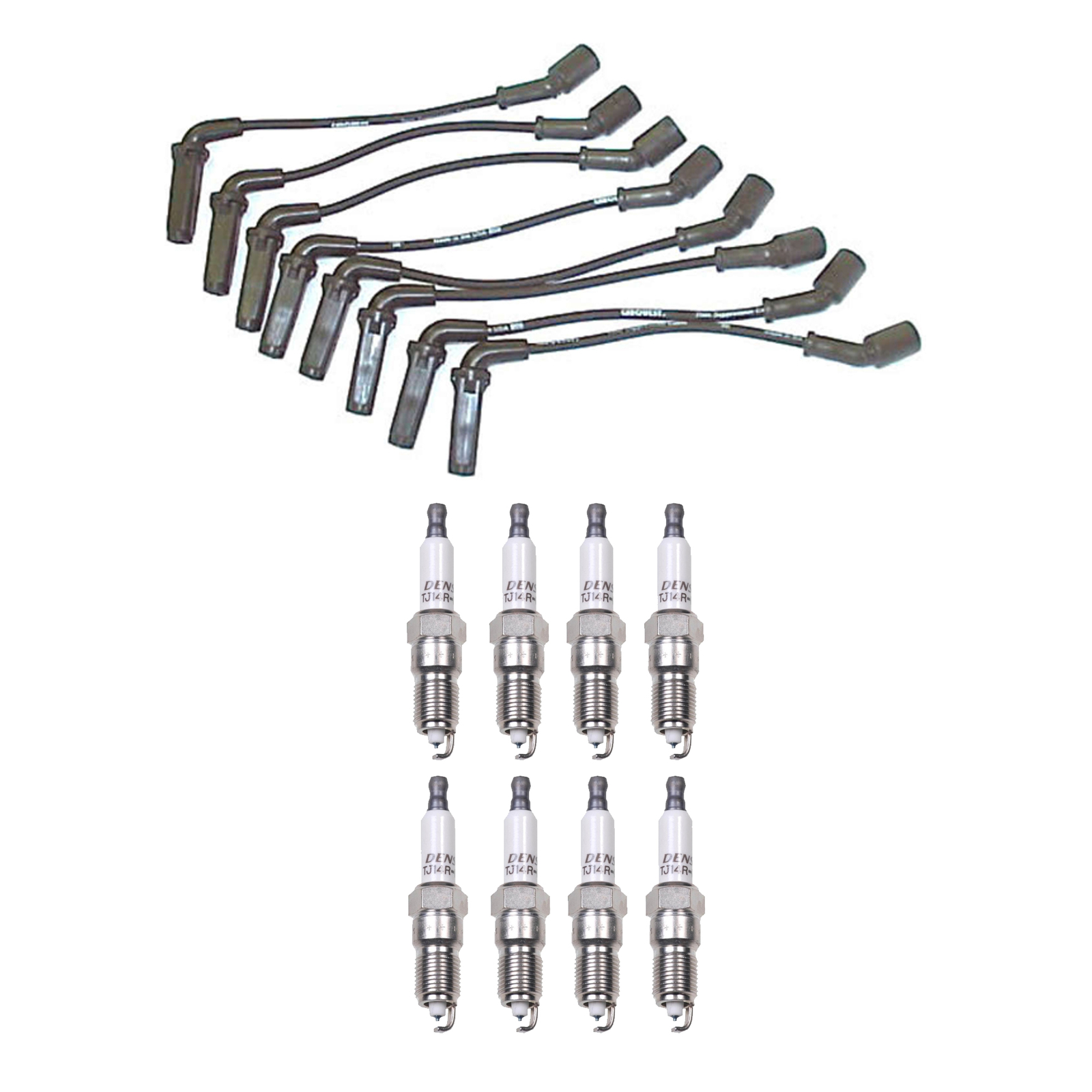 Denso Wire Set 7mm  8 Double Platinum Spark Plugs 0.06 Kit For Chevy GMC 8.1 V8