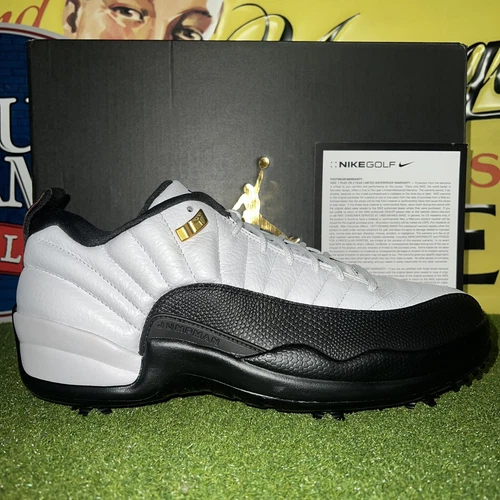 Nike Air Jordan XII 12 Low Golf 'Taxi' White/Black (DH4120-100) Sz 11.5 Woods