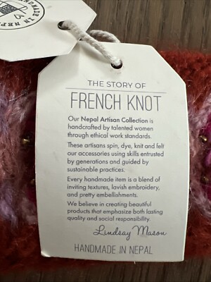 NWT Sundance Catalog French Knot Orange Pink Wool Blend  display picture 2