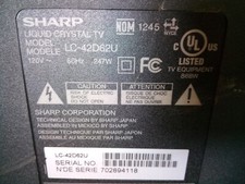 SHARP 42 LCD TV Model LC-42D62U Tv Board Rep...