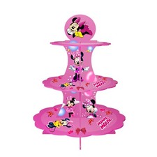 AEX 3 Tier Cake Stand Kids Party Minnie Mouse Muffin Cupcake Dessert Holder