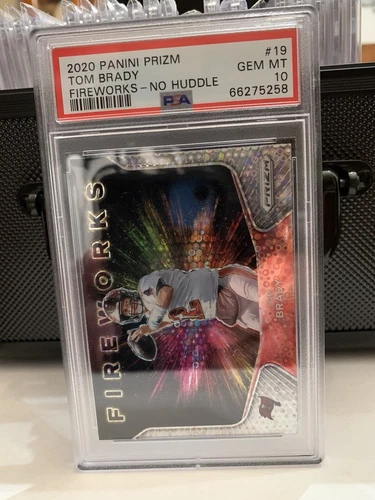 2020 Prizm Fireworks - No Huddle Tom Brady PSA 10
