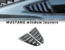 For 2015-2023 Ford Mustang Gloss Black Side Vent Window 1/4 Quarter Scoop Louver