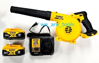Dewalt DCE100 20V Cordless Blower, 2) DCB205 Battery,Charger 20 Volt MAX Compact