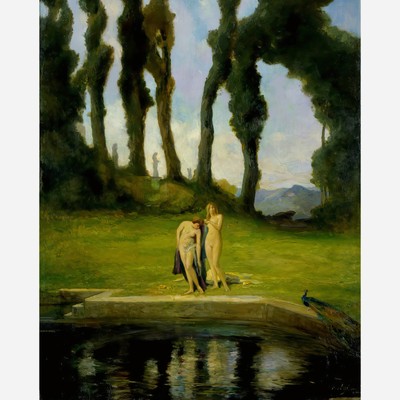 ''After the Bath'' Early 1900s Painting Giclee Print on Fine Art Paper