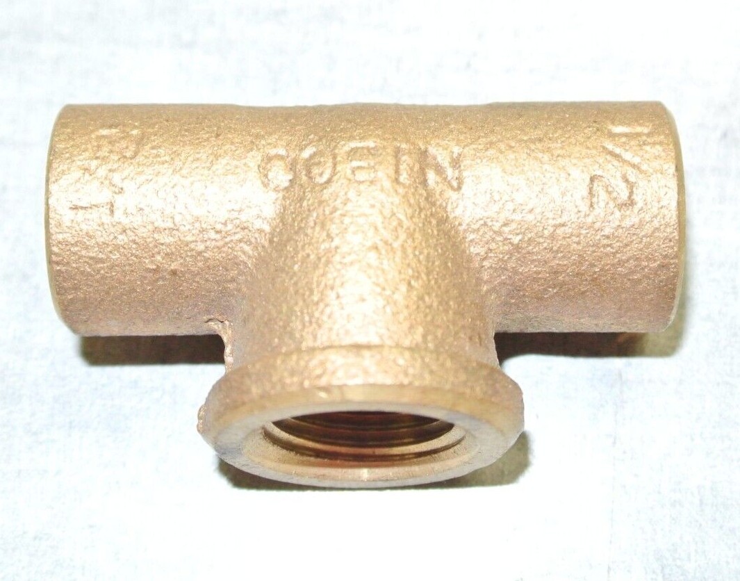 Nibco 1/2 x 1/2 x 3/8" C x C x F Cast Copper Tee Pressure Fitting - Qty 4