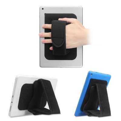 Padded Hand Strap Holder Adjustable Tablet Stand with Hook & Loop Adhesive Patch