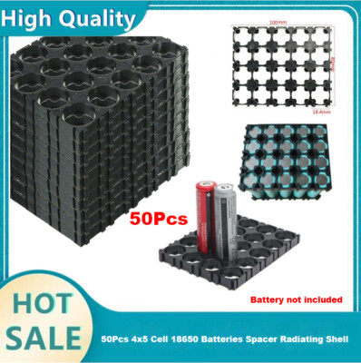 50Pcs 4x5 Cell 18650 Batteries Spacer Radiating Shell Plastic Holder Bracket SDE