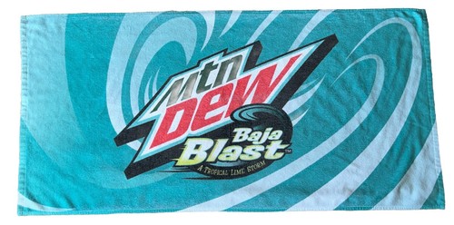 Vintage MOUNTAIN DEW Baja Blast Wave Logo Promo Beach Bath Towel 61" x 30"