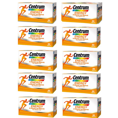 10 X 60s Centrum Energy B-Vitamins and Minerals Multivitamin Reduce Tiredness