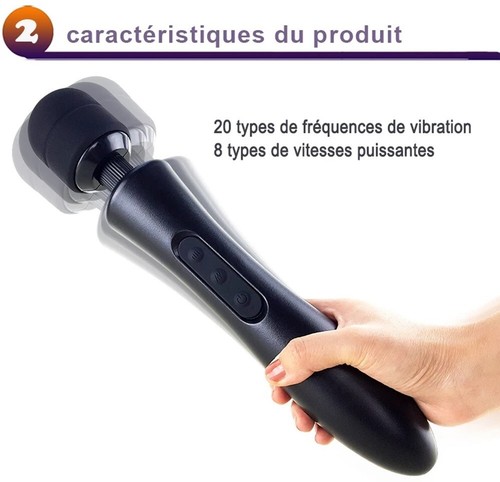 Vibromasseur Baguette Massage Corporel Stimulateur Clito Silicone Rechargeable - Photo 5/21
