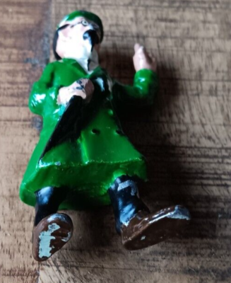 Figurine Tintin - Professeur Tournesol En Métal (plomb) - Doigt Levé - Ancienne - État D'usage