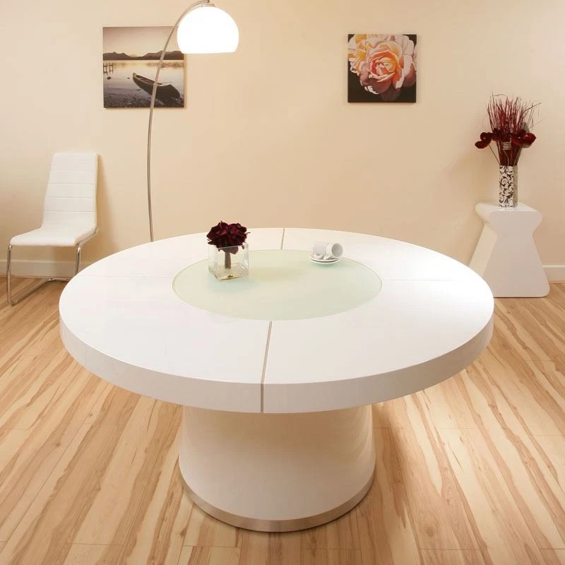 Glass table with lazy cheap susan
