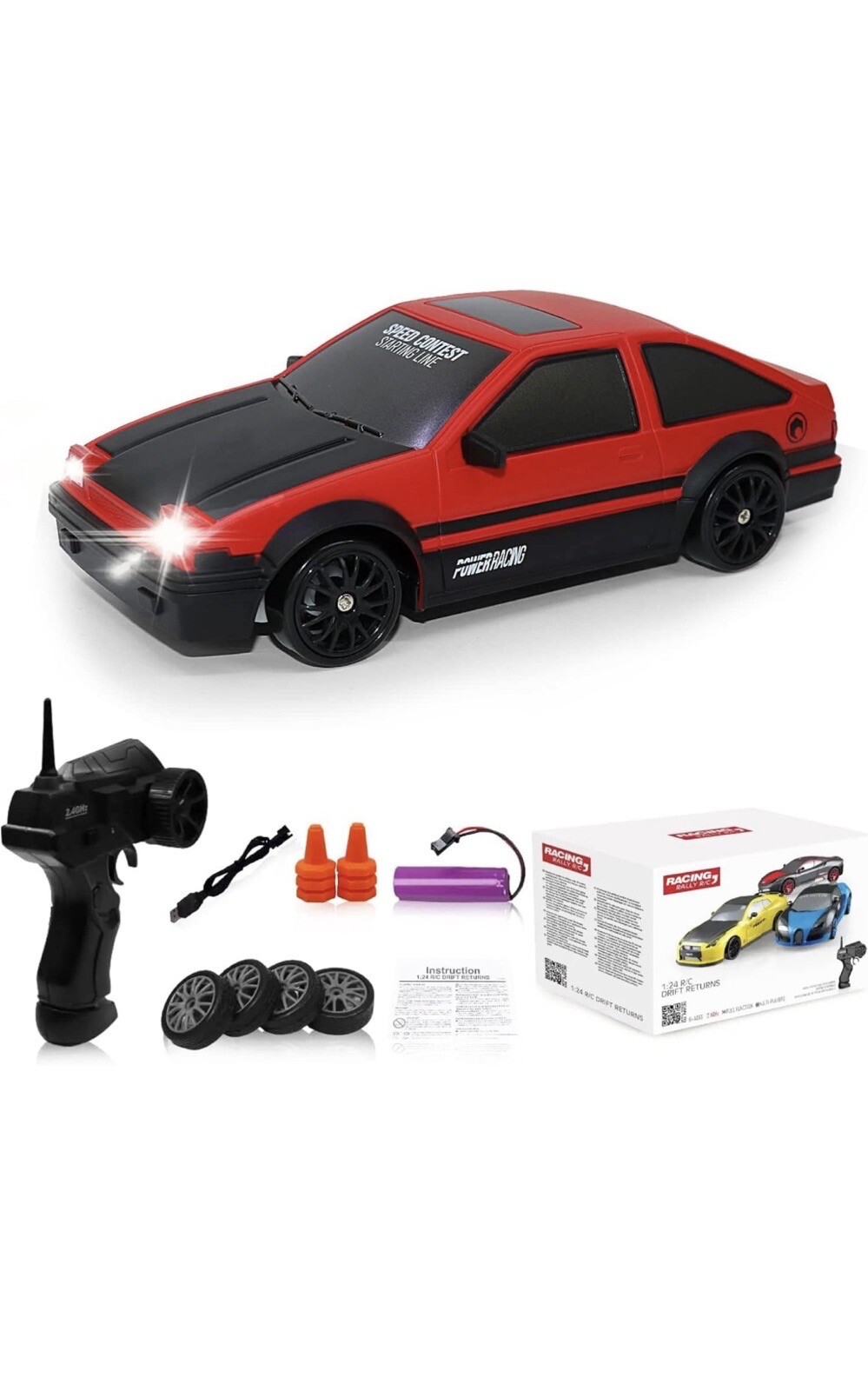 Remote Control Car RC Drift Car 2.4GHz 124 Scale 4WD 15KM/H High Speed