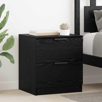 Nachttisch 2 Stk. Schwarz Eichen-Optik 45 X 39 X 50 Cm
