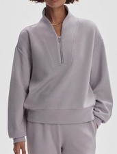 Varley Davidson DoubleSoft Sweatshirt M Half Zip Lavender Pullover VAR01080