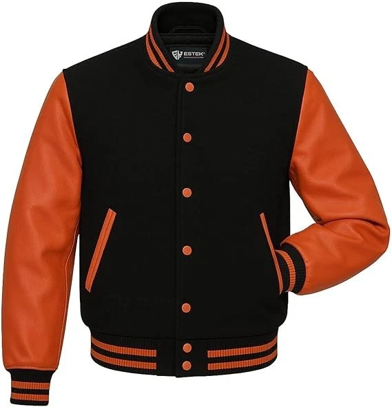 Letterman Varsity Jacket School College Bomber Baseball Jacket Size: (Large)