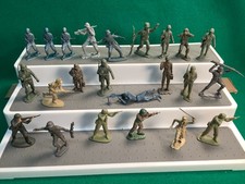 23 VINTAGE PLASTIC SOLDIERS 54-60MM RUSSIAN GERMAN JAPANESE U.S. BRITISH FIGURES