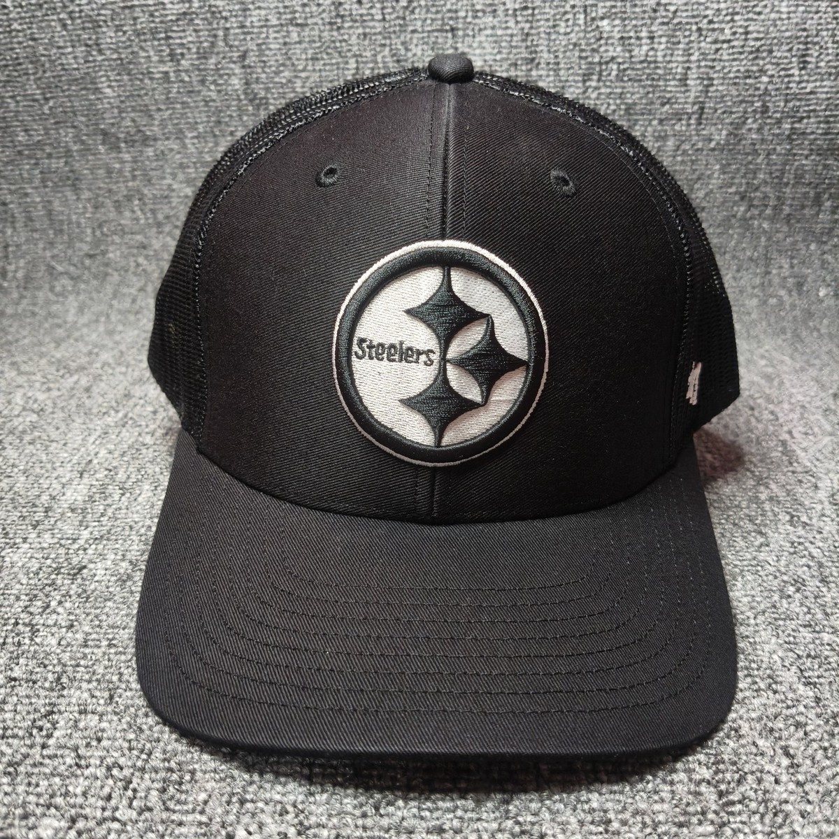 '47 Brand Pittsburgh Steelers Black Trucker Snapback Hat NFL Cap