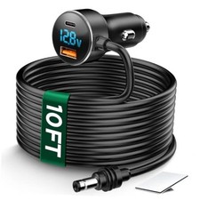 10 FT Starlink Mini Cable with 12-24V Car Adapter, Starlink Mini 18AWG DC