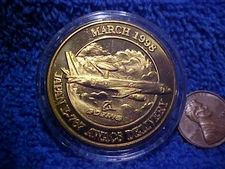 1998 BOEING E 767 AWACS for Japan Delivery Medal Seattle WA
