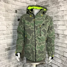 Rip Curl Snowboard Ski Winter Snow Jacket Coat Men’s L Green Camo Hooded Unisex