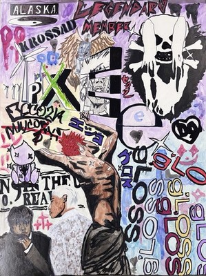 Ecco2k Painting Art Acrylic, Watercolor, Marker,ink  18x 26 Fan Art