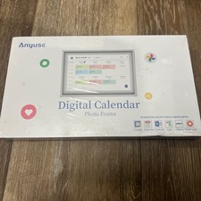 Anyuse Digital Smart Display Calendar Photo Frame - White Model JT101M-H01 New