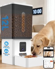 12L Dog Feeder Automatic Camera 50 Cups Large Kibble Anti-Clog